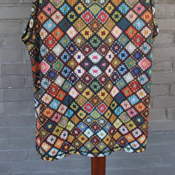 INKnBURN 2XL (12-14) BOHO DIAMOND SLEEVELESS Tank Running Tech Shirt NWOT - Picture 7 of 11